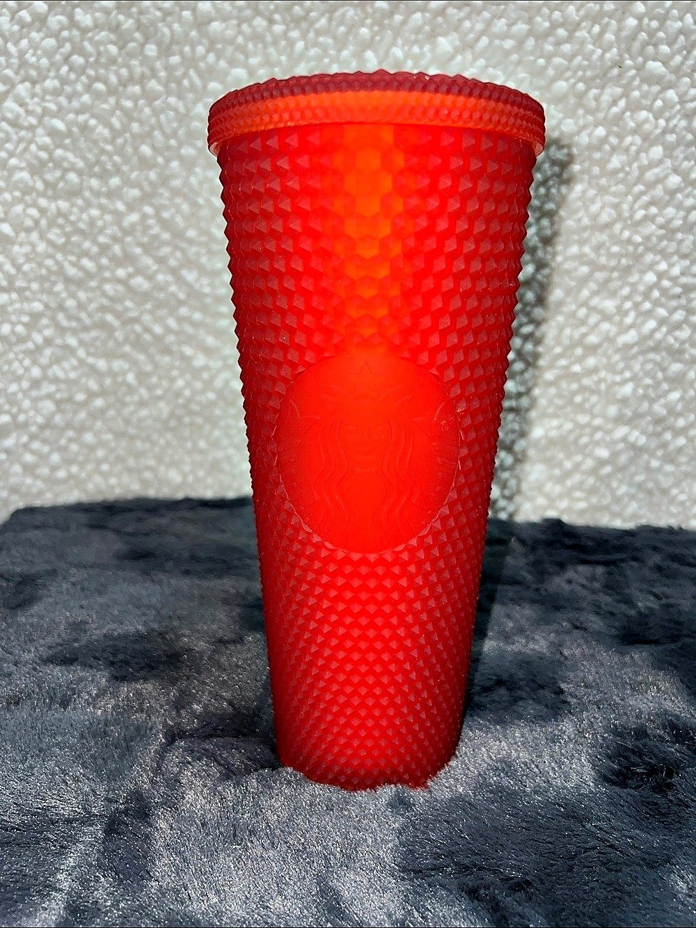 Starbucks Studded Cold Cup.  Soft Touch Red with Lid, no straw.